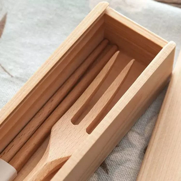 Hot Sale Modern Biodegradable Cutlery Wooden Spoon Fork and Knife Tableware Set