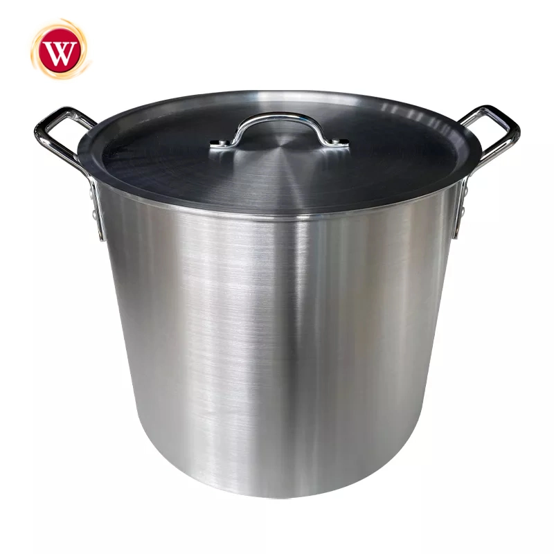 Aluminum Stock Pot Large Capycity 8qt-100qt Cooking Pot Soup Pot with Lid for Commercial Restaurant