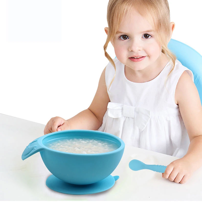 Cheap Dinner Plates Food Grade Silicone Tableware Anti Spill Bowl / Baby Food Bowl