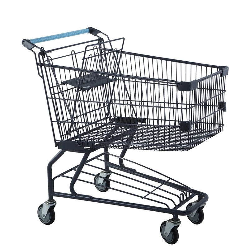 Rolling Plastic Pull Shopping Trolley/Cart for Supermarket