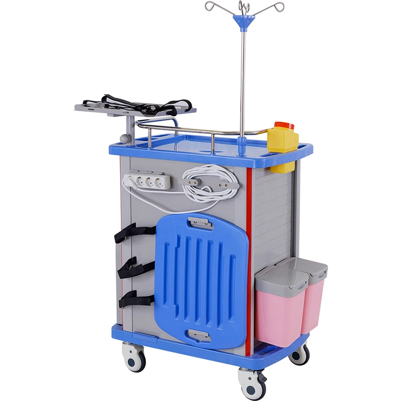 ABS Plastic Hospital Anesthesia Trolley Nurse Cart Medical Cart Medical Medicine Drug Emergency Trolley Hospital Medicine Patient Monitor Trolley Manufacturer