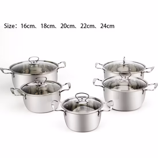 Set di pentole in acciaio inox da 10 pezzi